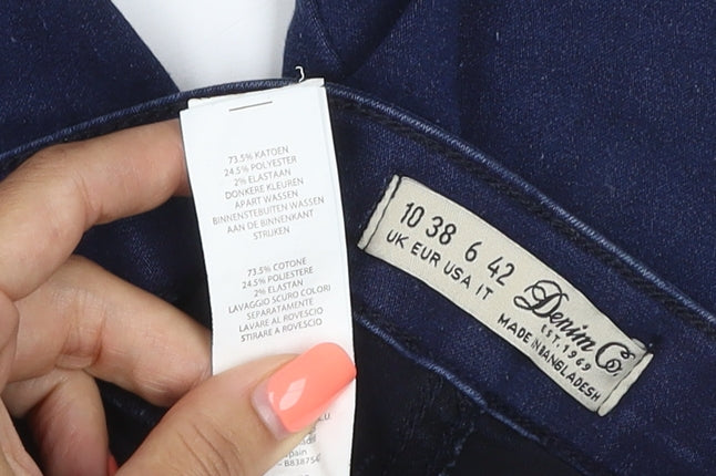 Brand and care label for Denim Co Women's Blue UK 10 Skinny Mid Rise Stretch Jeans