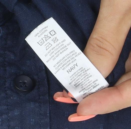Additional view of Dunnes Men Blue Large Geometric Button-Down Cotton Shirt