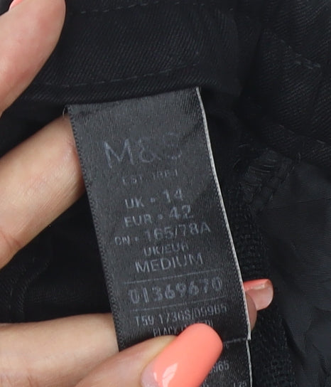 Marks & Spencer Women Black UK 14 Wide Leg Dress Trousers Workwear