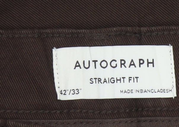 Additional view of Autograph Men’s Brown Corduroy Straight Trousers W42 L33