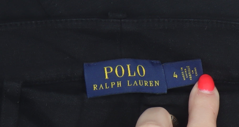 Polo Ralph Lauren Women Black Size 4 Tapered Slim Dress Trousers