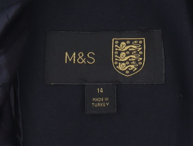 Marks & Spencer Women’s Blue UK 14 Classic One Button Lined Blazer