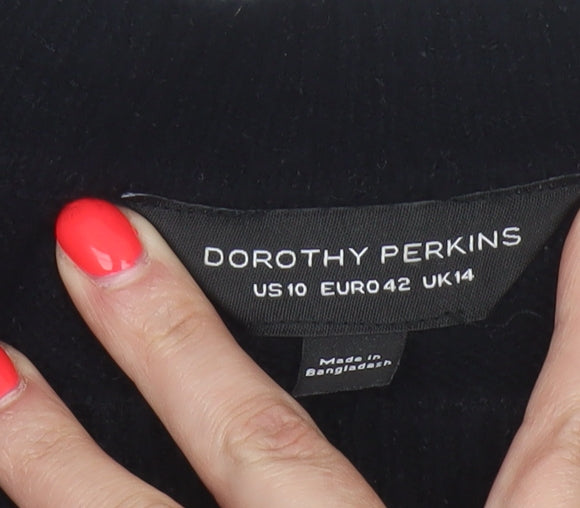 Additional view of Dorothy Perkins Women Black UK 14 Striped Crew Neck Knit jumper