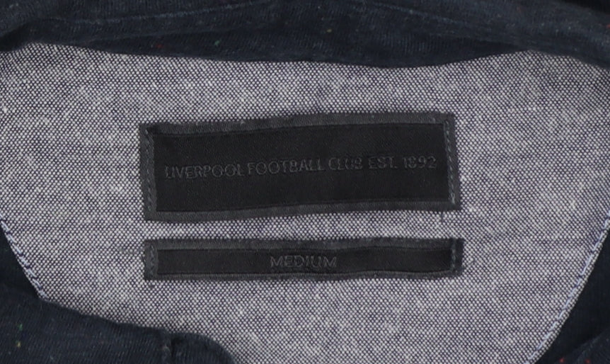 Additional view of Liverpool FC Men’s Black M Button-Down Speckled Cotton Blend Polo Shirt