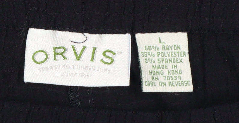 Orvis Women’s Black L Stretch Elastic Waist Straight Trousers