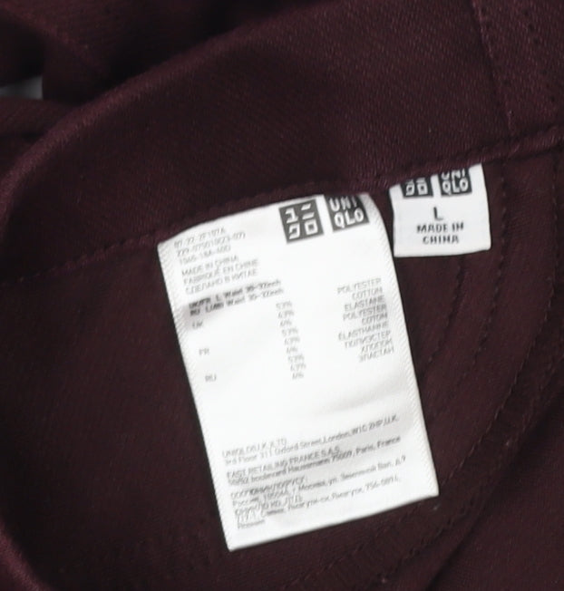 UNIQLO Women Brown Size 14 Slim Straight Stretch Trousers