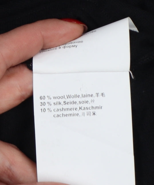 Marc Cain Women Black UK 8 Wool Silk Cashmere Dolman Sleeve Jumper