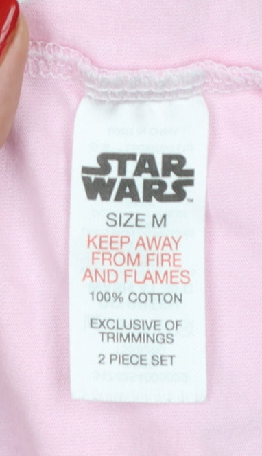 Additional view of Star Wars Women's Pink M Grogu Graphic Cotton Pyjama T-Shirt Set