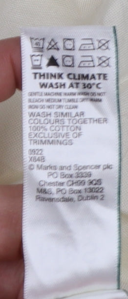 Marks and Spencer Men’s Ivory L Regular Cotton Button-Down Shirt