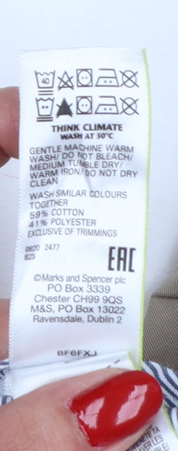 Marks & Spencer Women Beige UK 20 Regular Tapered Chino Trousers