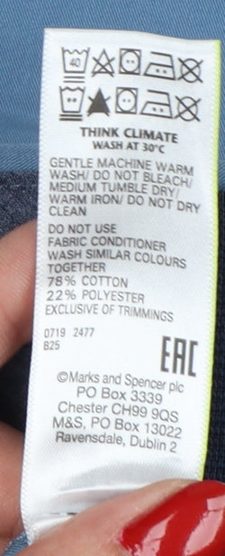 Marks & Spencer Mens Blue Regular Fit Chino Trousers W32 L31 Straight