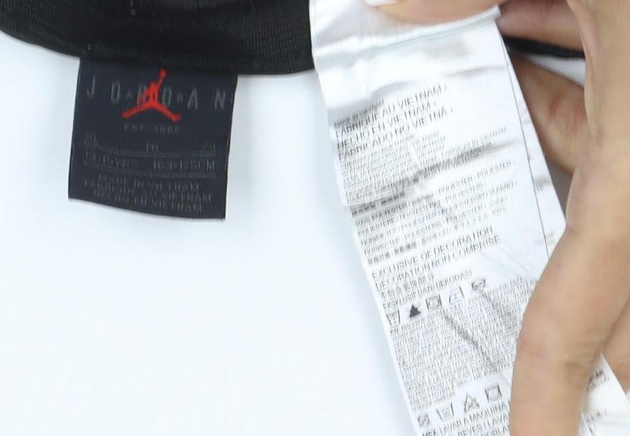 Brand and care label for Jordan boys’ black, size 15, years track pants basketball zip pockets