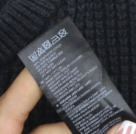 Mantaray Men’s Black XL Cotton Crew Neck Knit Pullover Jumper