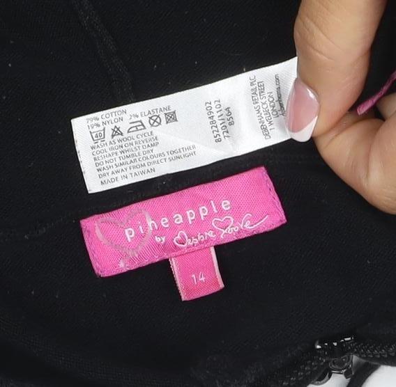 Pineapple Women Black Size 14 Full Zip Hooded Logo Hoodie