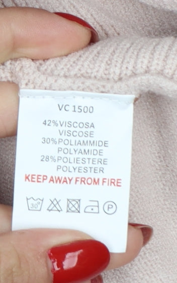Additional view of Gerard Women's Pink L Roll Neck Button Side jumper