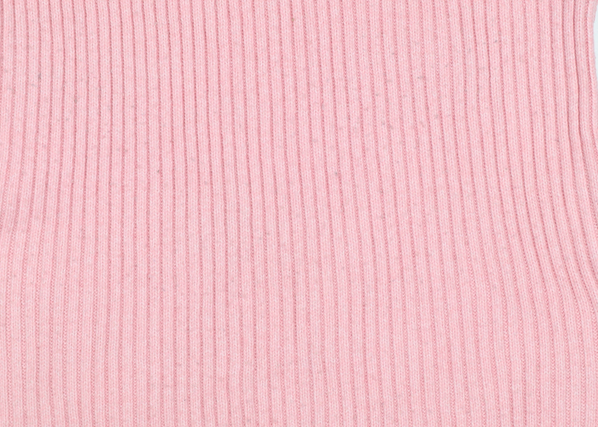 Marks & Spencer Women Pink L Rib Knit Round Neck Jumper