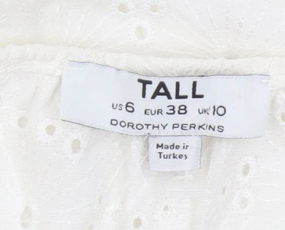 Additional view of Dorothy Perkins Women Ivory UK 10 Tall Basic Broderie Blouse