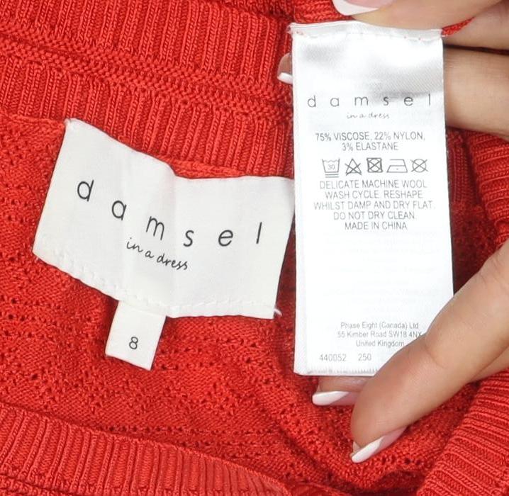 Damsel in a Dress Women’s Red Size 8 Geometric Knit Jumper