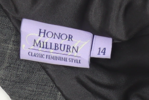 Additional view of Honor Millburn Women's Grey Check Flare Midi Skirt UK 14 Lined