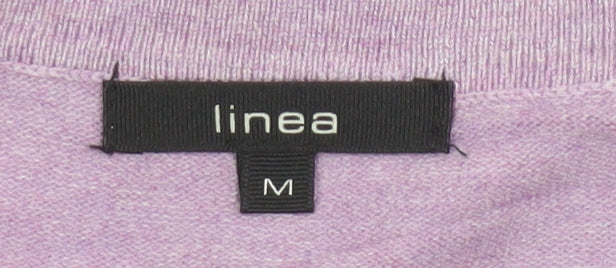 Additional view of Linea Women Purple M Button Front Balloon Sleeve Knit Cardigan