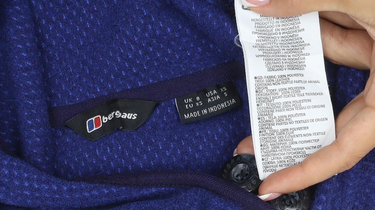 Berghaus Women Blue UK 8 Henley Hooded Fleece Pullover Hoodie