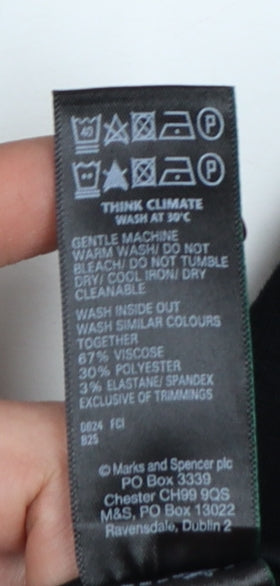 Marks & Spencer Women Black UK 10 Long High Rise Stretch Leggings