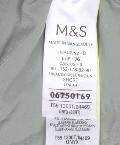 Marks & Spencer Women Green Size 8 Short Tapered Smart Trousers