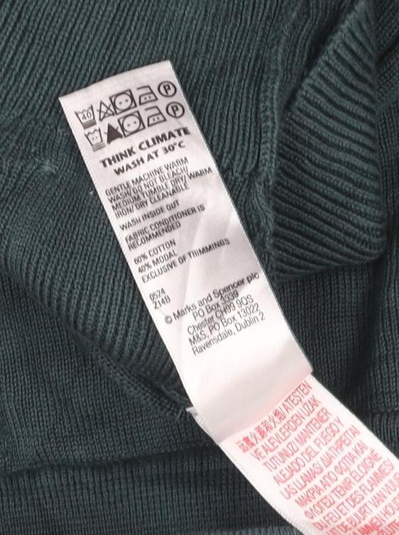 Additional view of Autograph Men’s Green XL Collared Henley Cotton Modal Textured Jumper
