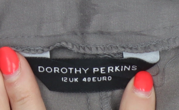 Additional view of Dorothy Perkins Women Grey UK 12 Tapered Trousers Zip Pockets
