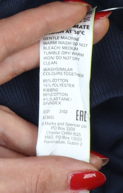 Marks & Spencer Boys Blue 11-12 Years Regular Fit School Sweatshirt