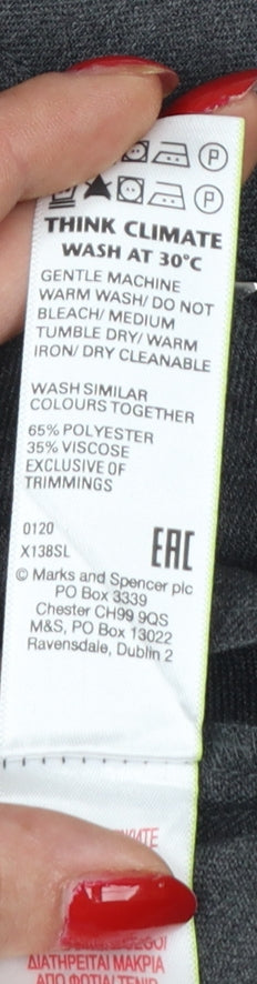 Marks & Spencer Girls Grey School Skirt 16-17 Years Regular Fit Pleated