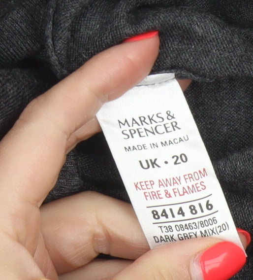 Marks & Spencer Women Grey UK 20 Knit Jumper Dress Pockets