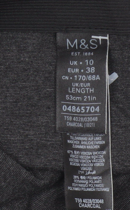 Marks & Spencer Women’s Grey UK 10 Stretch Pencil Knee Length Skirt