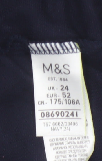 Marks & Spencer Women’s Blue UK 24 Biker Shorts Stretch Cotton Activewear