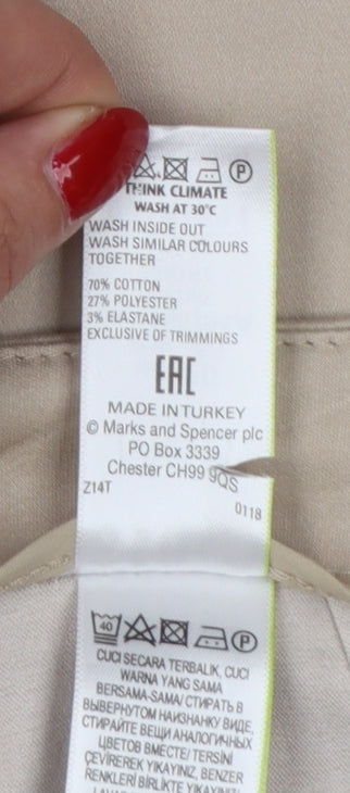 Marks & Spencer Women’s Beige UK 20 Short Tapered Tailored Trousers