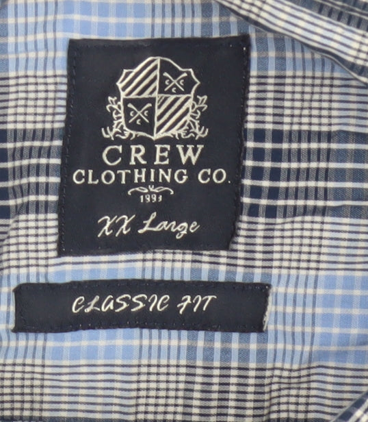 Additional view of Crew Clothing Men’s Blue Check 2XL Classic Fit Button-Down Shirt