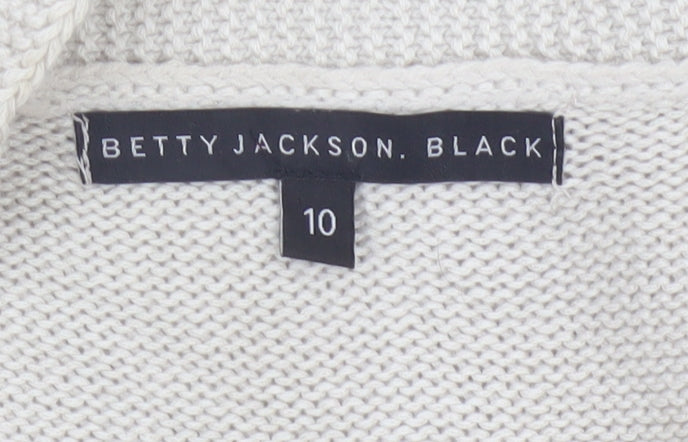 Additional view of Betty Jackson Black Women Ivory, size 10, Open Knit Cardigan Pockets