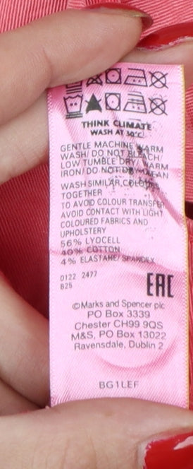 Marks & Spencer Women Pink UK 20 Cargo Cropped Lyocell Trousers