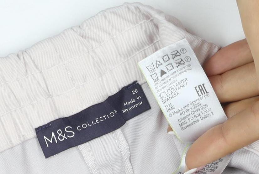 Marks & Spencer Collection Women Beige Size 20 Long Cargo Drawstring Skirt