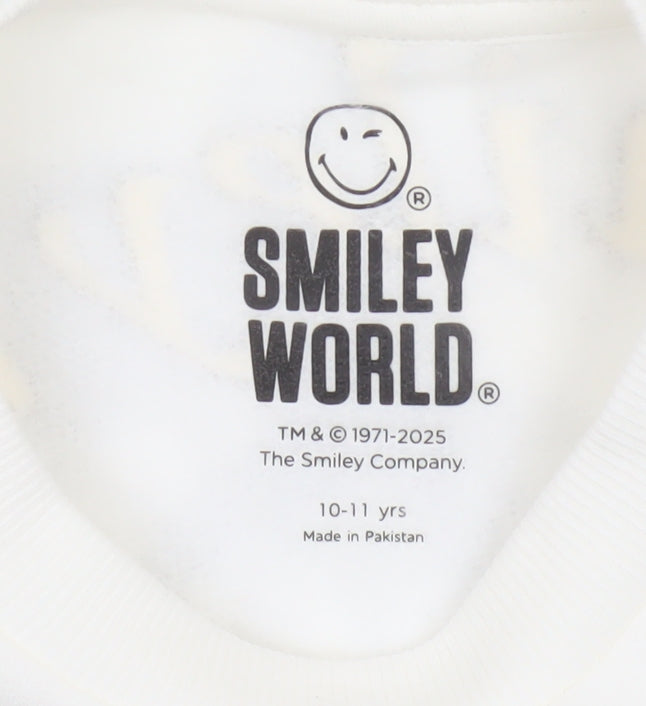 Additional view of Smiley World girls’ white 10-11 years pullover graphic sweatshirt