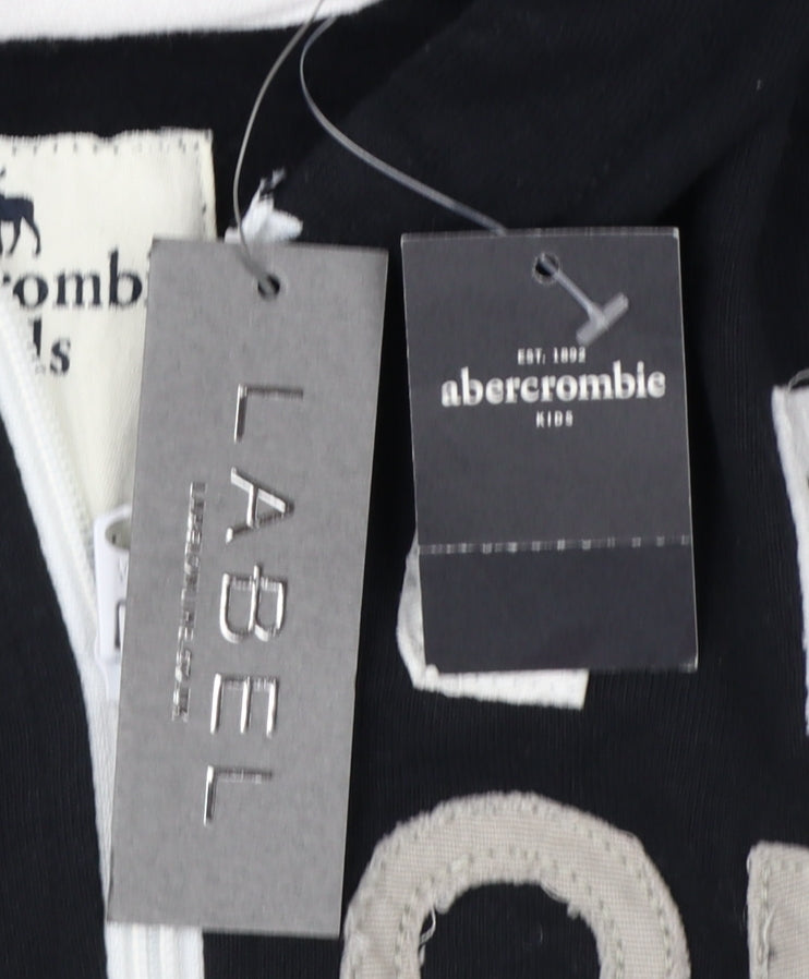 Additional view of Abercrombie & Fitch Kids boys’ black 13-14 years full zip logo hoodie