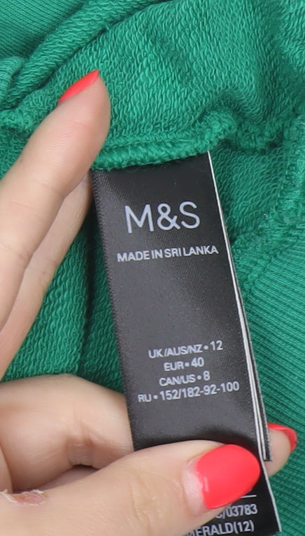Marks & Spencer Women’s Green UK 12 Pullover Hoodie Drawstring