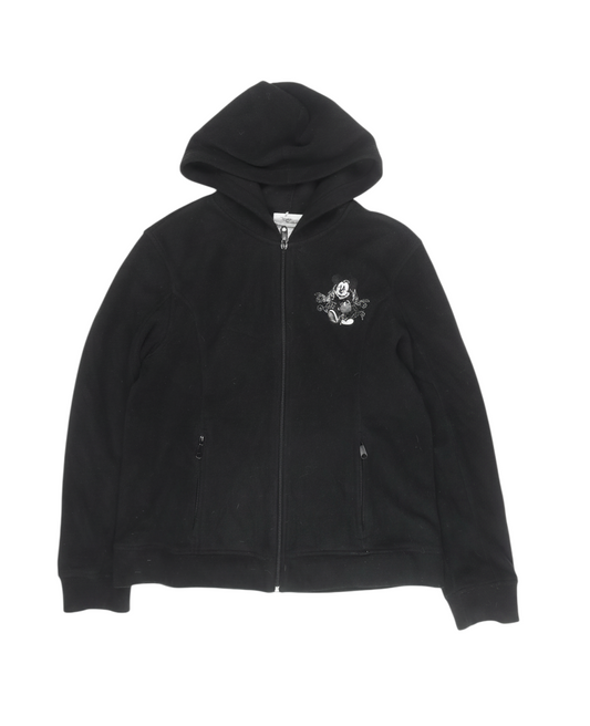Disney Mens Black Full Zip Fleece Hoodie M Mickey Mouse