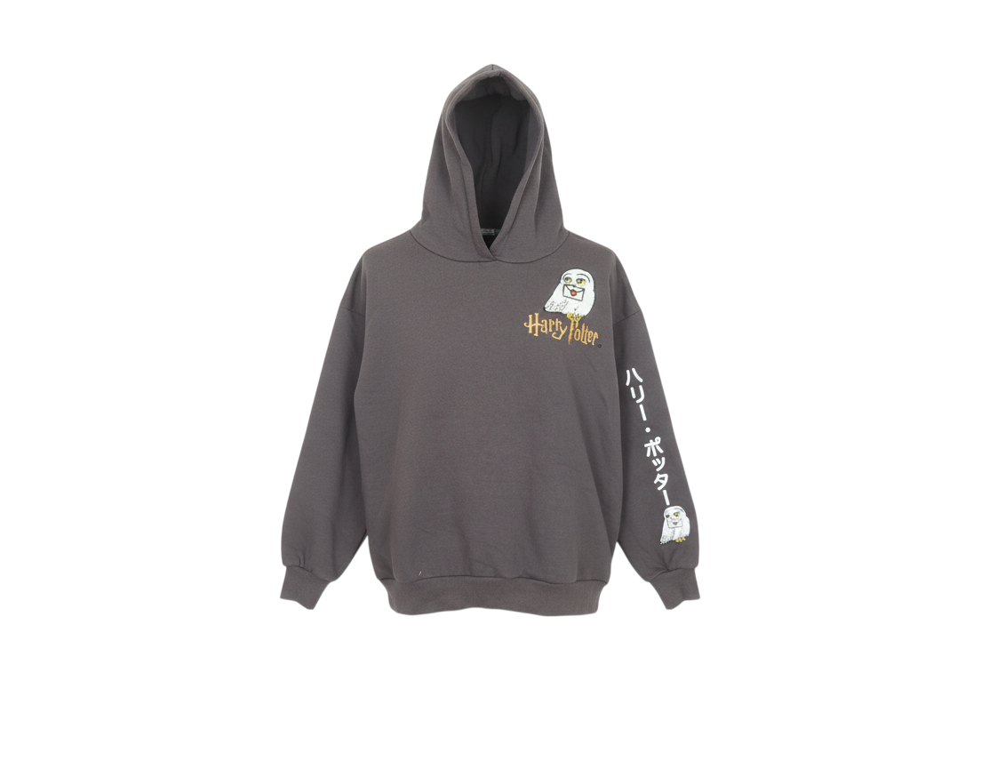 Harry Potter Girls Grey Pullover Hoodie 12-13 Years Embroidered Graphic
