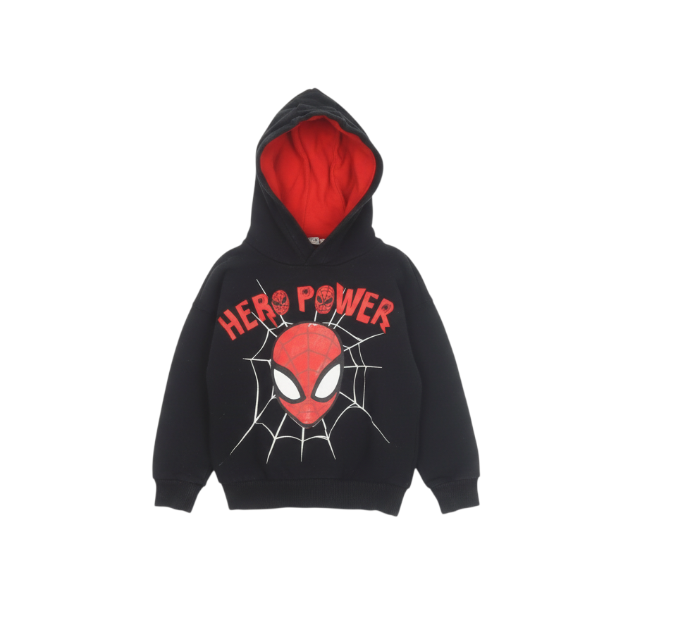Marvel Spider-Man Boys Black Hoodie 4 Years Pullover Hero Power Cotton Blend