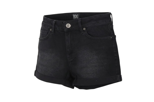 BDG Urban Outfitters Women Black UK 8 W26 High Rise Cuffed Denim Shorts