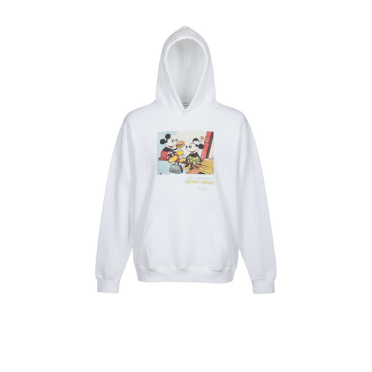 Disney Men's White XL Pullover Hoodie Mickey Mouse Graphic Print