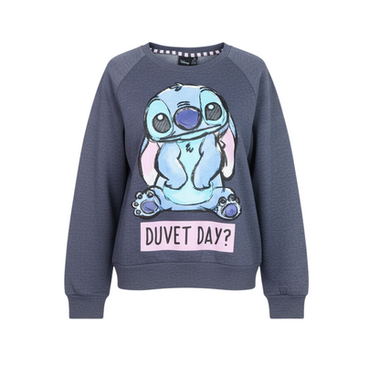 Disney Boys Blue Stitch Sweatshirt Medium Pullover Graphic Print