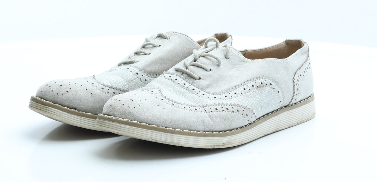 Primark Womens Beige  Flax Oxford Casual 5 38