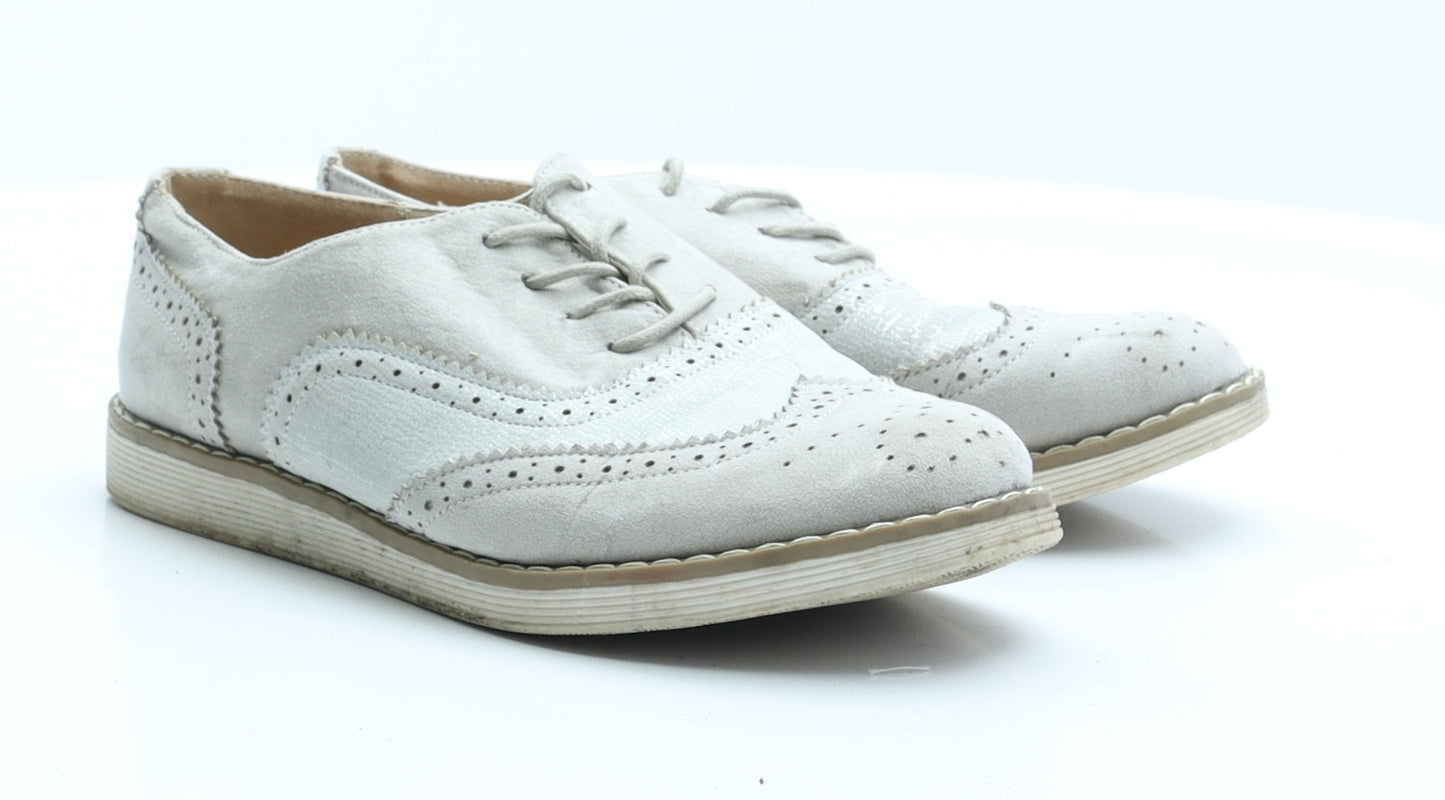 Primark Womens Beige  Flax Oxford Casual 5 38